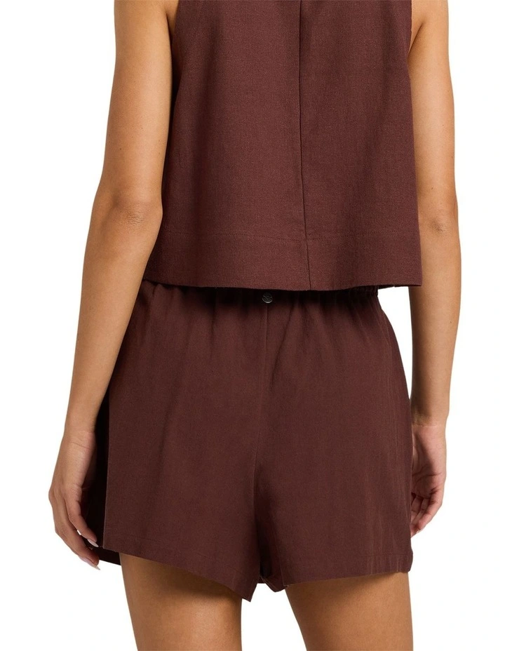 Place To Be Linen Shorts in Brown image 2