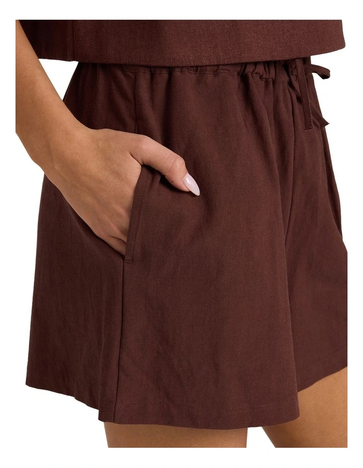 Place To Be Linen Shorts in Brown image 4