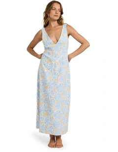 Daisy Haze Midi Dress in Blue