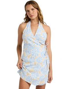 Daisy Haze Vista Wrap Dress in Blue