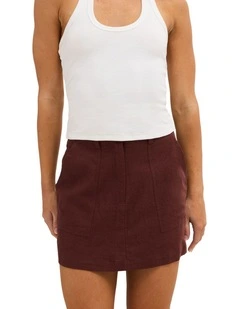 Close To You Woven Skort in Brown