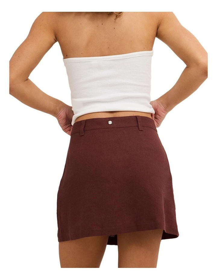 Close To You Woven Skort in Brown image 2