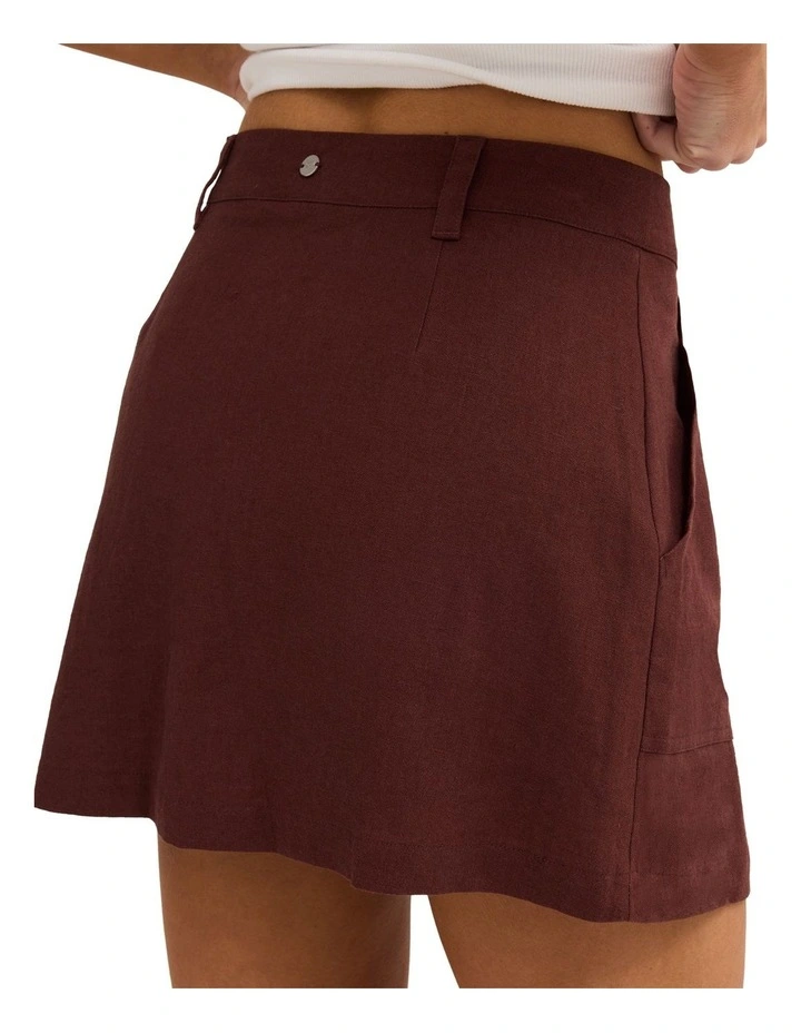 Close To You Woven Skort in Brown image 4