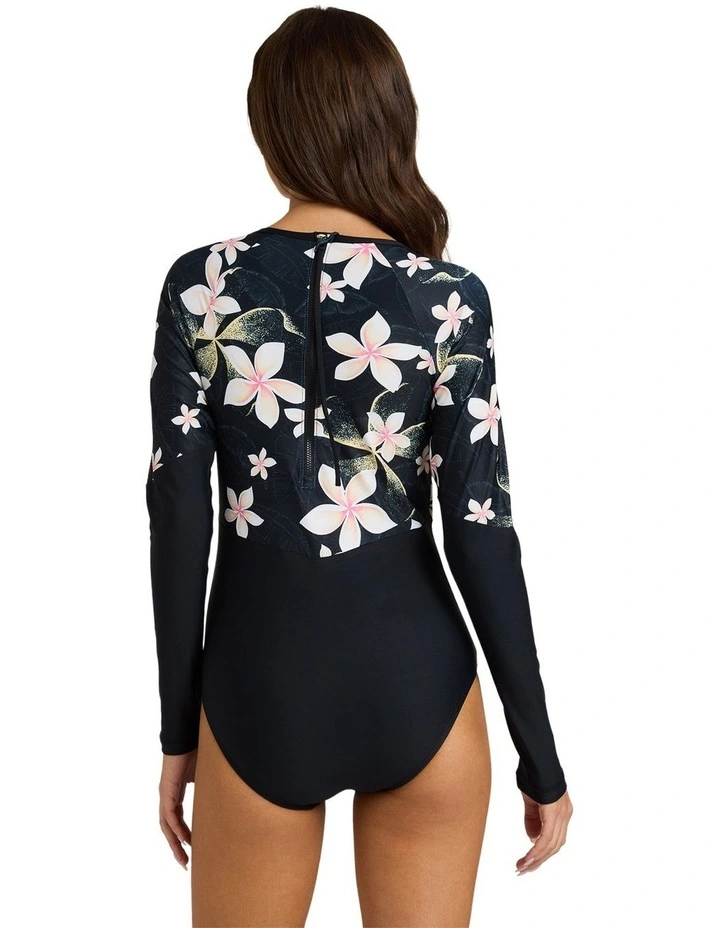 Fashion Long Sleeve One Piece Swimsuit in Black image 2