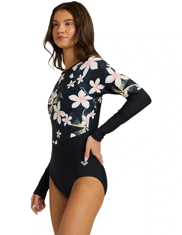 Fashion Long Sleeve One Piece Swimsuit in Black image 3
