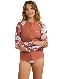Basic Mix Long Sleeve Rashguard in Brown
