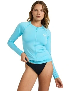 Essentials Zipped Long Sleeve Rashguard in Blue