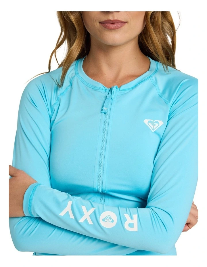 Essentials Zipped Long Sleeve Rashguard in Blue image 4