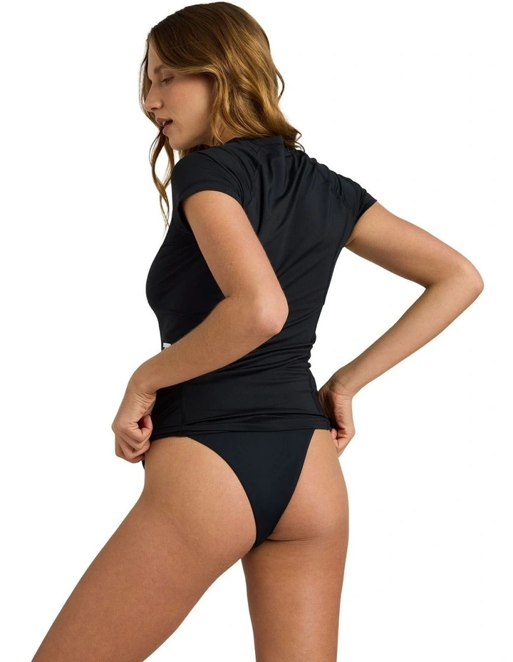 Essentials Half Zip Short Sleeve Rashguard in Black image 2