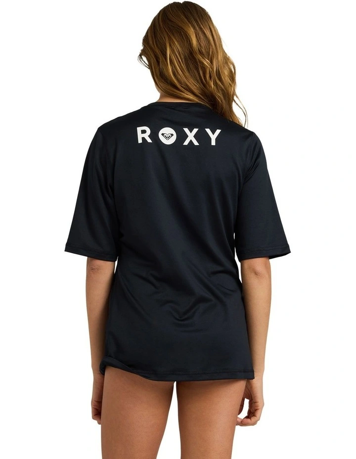 Happy Waves Short Sleeve Rashguard in Black image 2