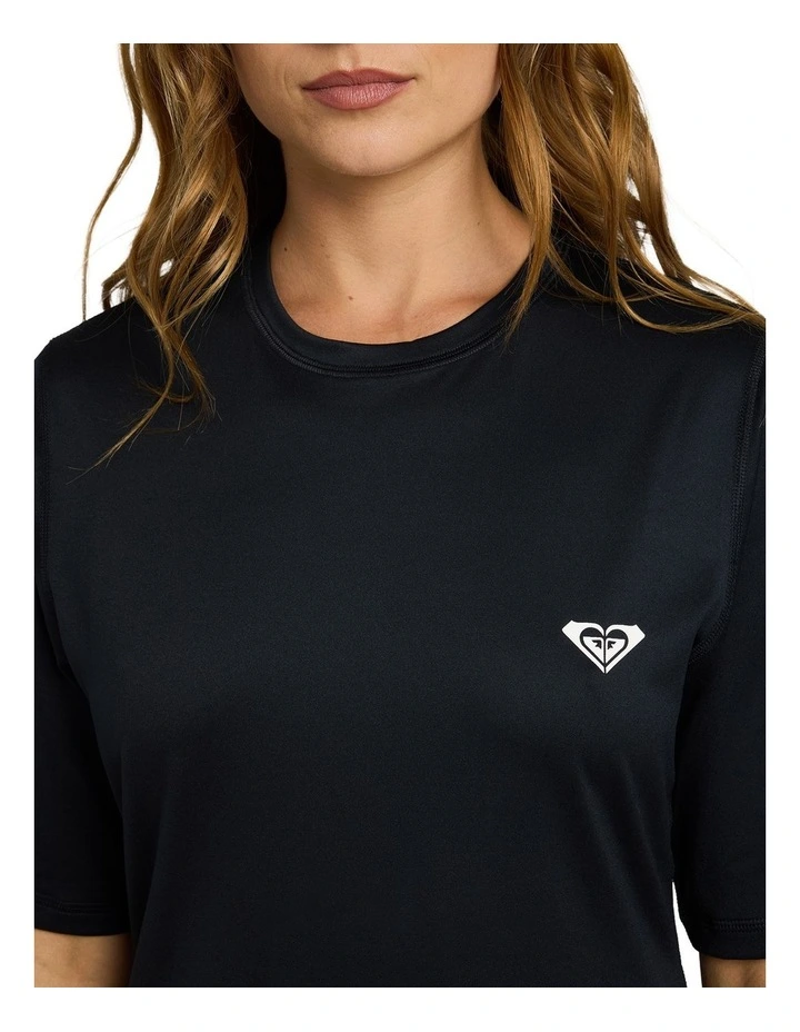 Happy Waves Short Sleeve Rashguard in Black image 4