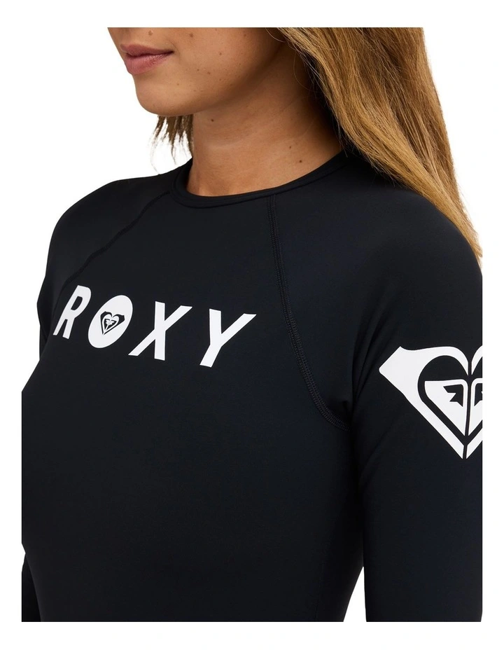 Heater Long Sleeve One Piece Swimsuit in Black image 4