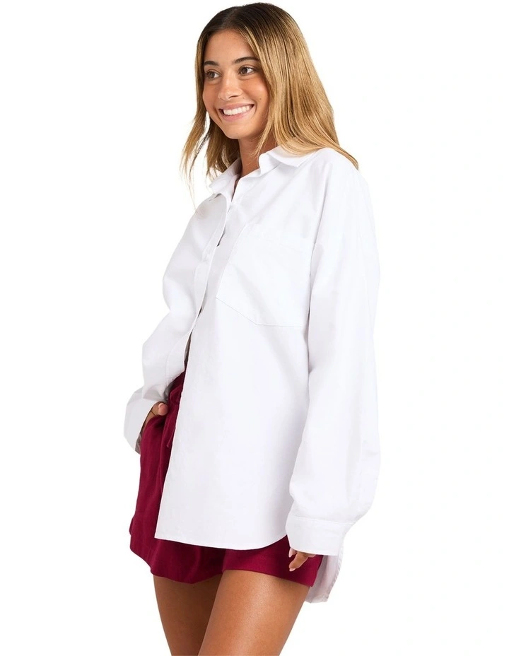 Alltime Long Sleeve Shirt in White image 3