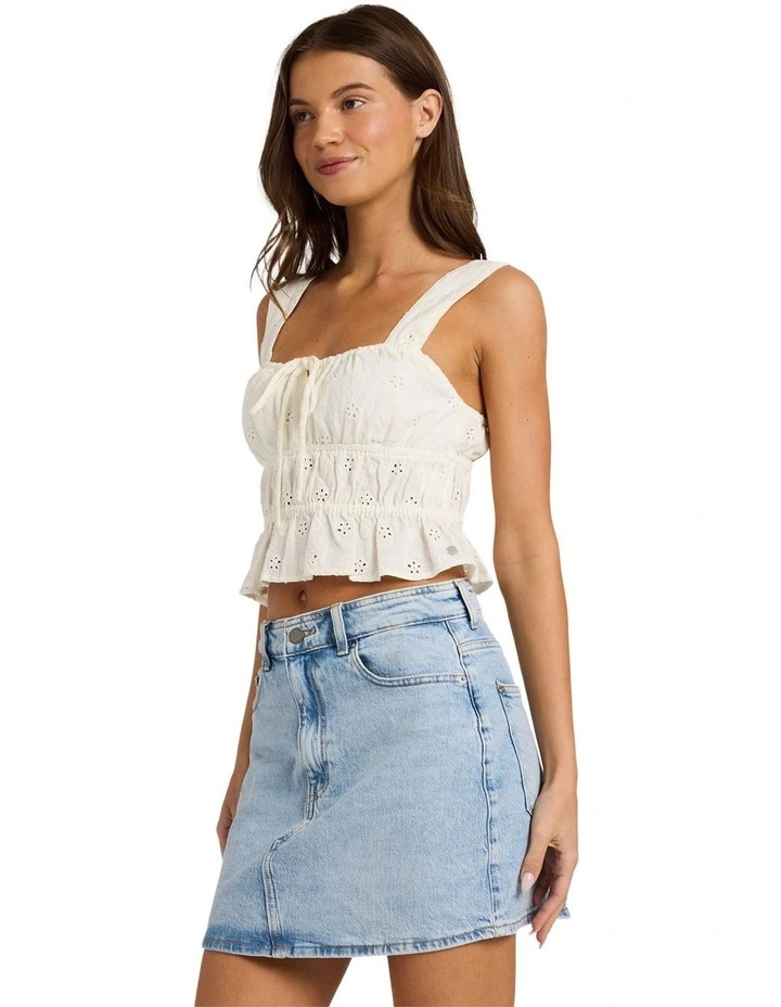 Lucky One Sunset Mist Tank Top in White image 3