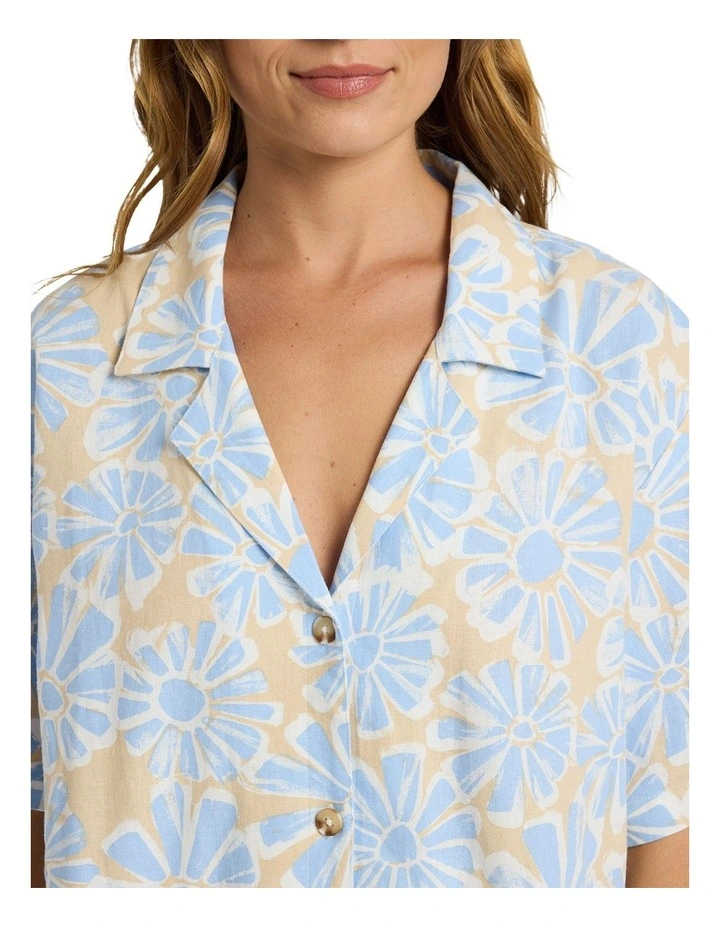 Daisy Haze Short Sleeve Shirt in Blue image 4