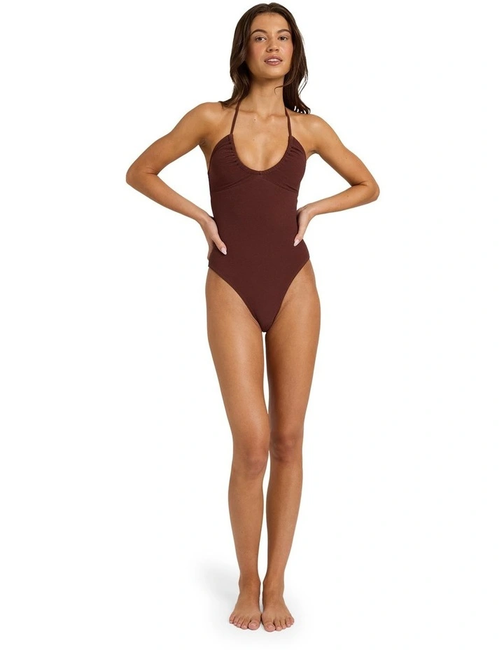 Palm Shadows One Piece Swimsuit in Brown image 5