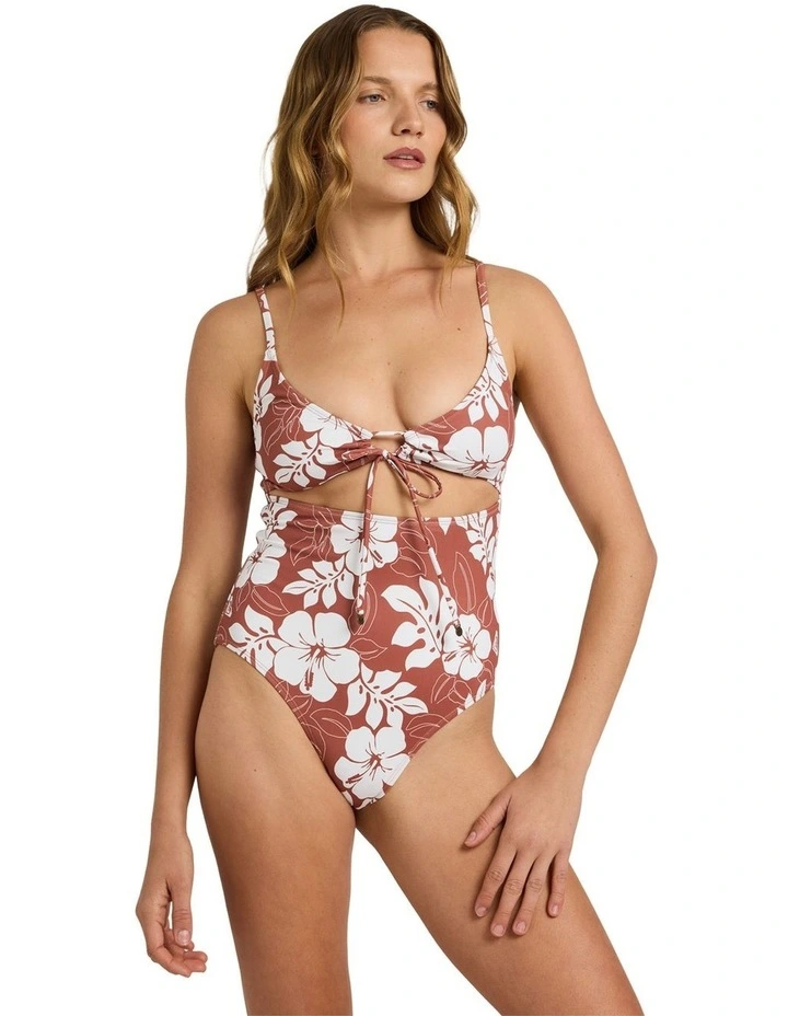 The Mo One Piece Swimsuit in Brown image 1