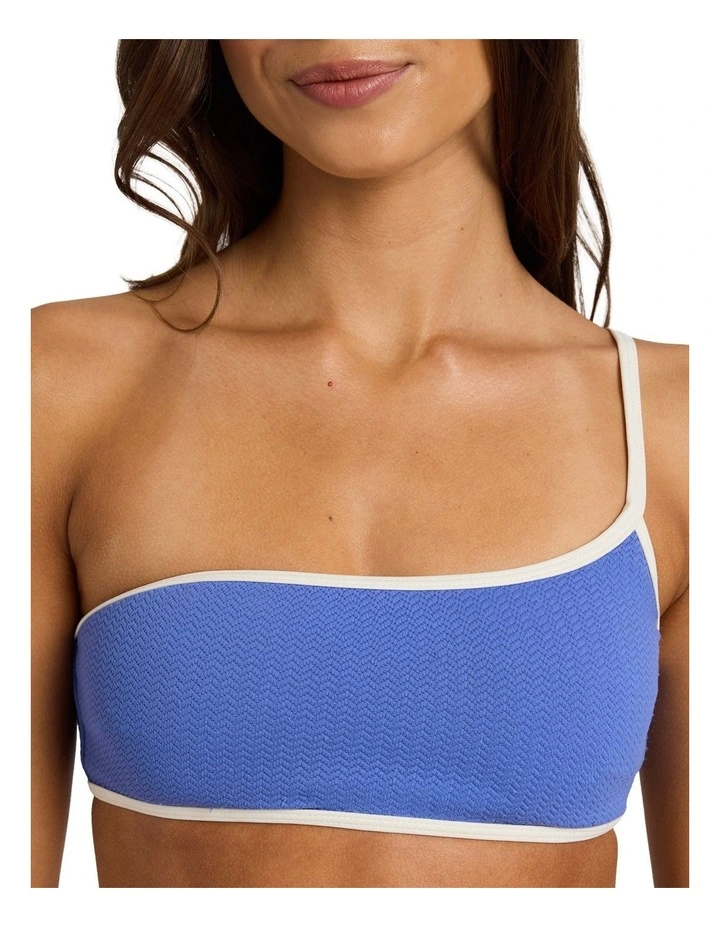 Kauai One Shoulder Bikini Top in Blue image 4