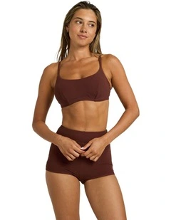 Palm Shadows Underwire D-Cup Bikini Top in Brown