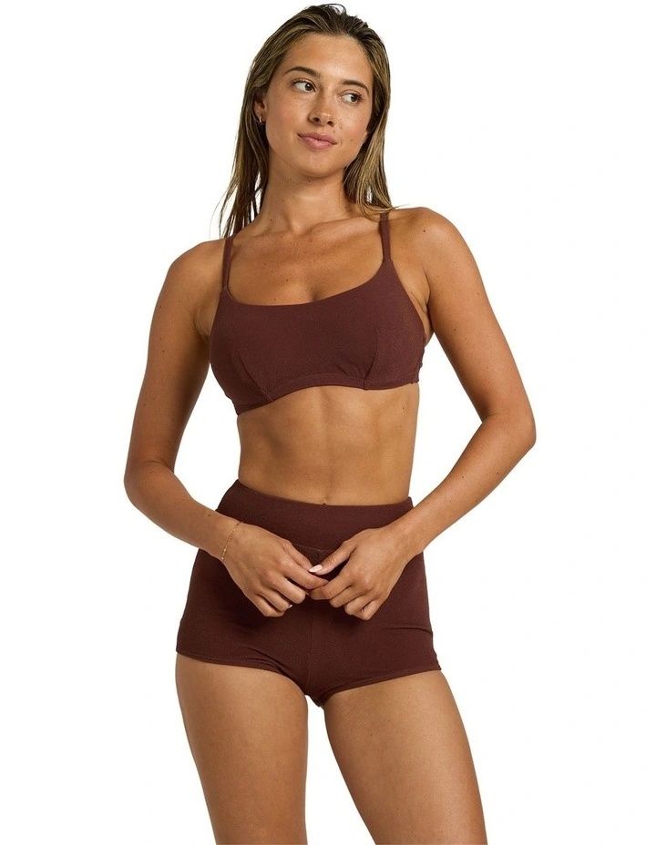 Palm Shadows Underwire D-Cup Bikini Top in Brown image 1