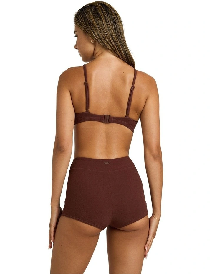 Palm Shadows Underwire D-Cup Bikini Top in Brown image 2