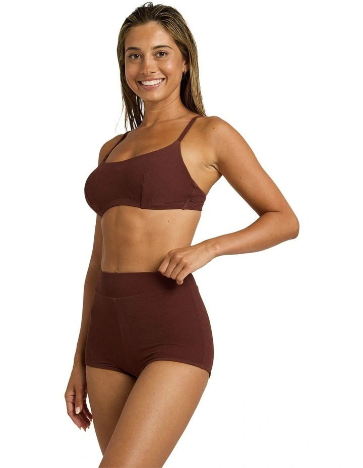 Palm Shadows Underwire D-Cup Bikini Top in Brown image 3