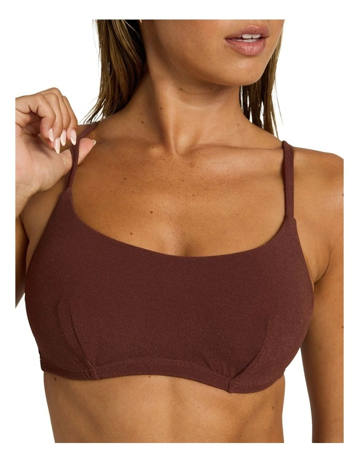 Palm Shadows Underwire D-Cup Bikini Top in Brown image 4