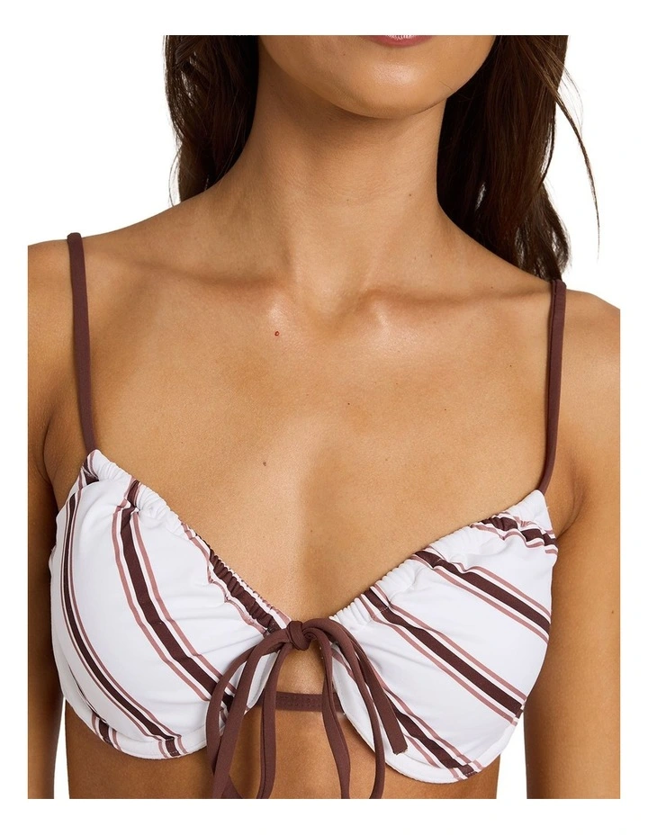 Sol Rays Underwire Bra Bikini Top in White image 4