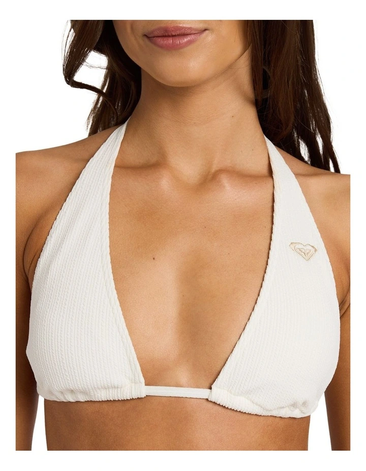 Sunshine Elong Tri Bikini Top in White image 4