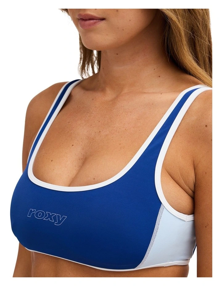 Active Panel Bralette Bikini Top in Blue image 3