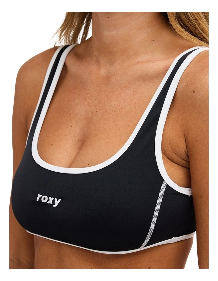 Active Bralette Bikini Top in Black image 3