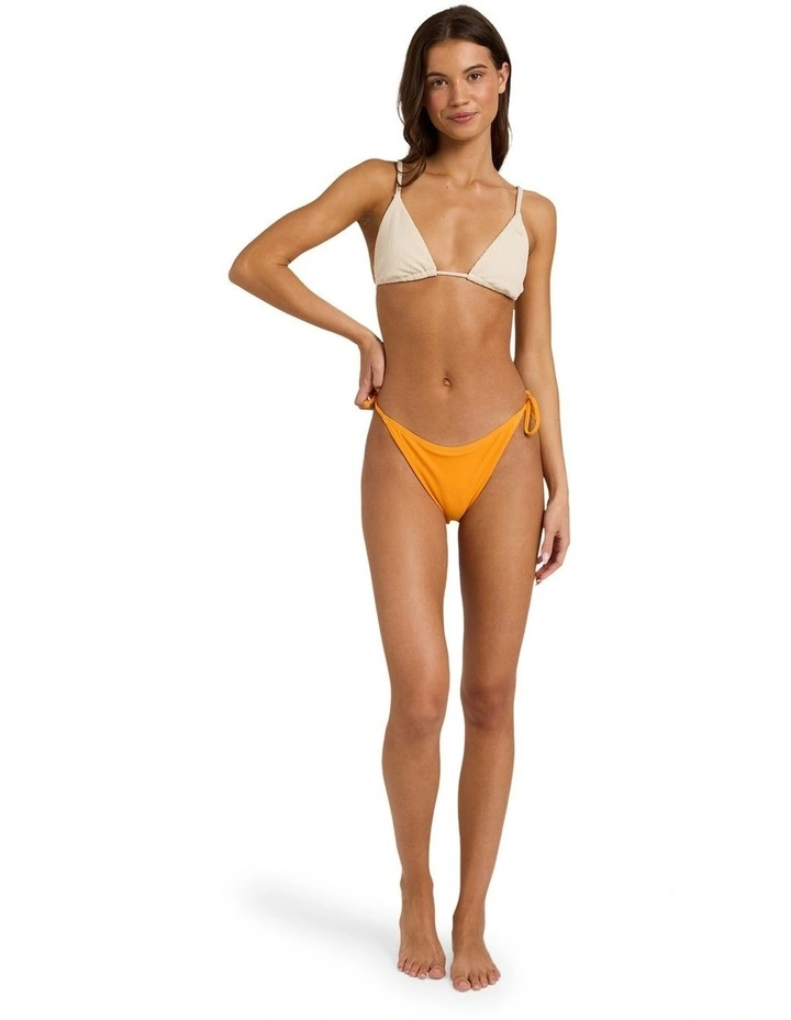 Palm Shadows Tie Side High Leg Cheeky Bikini Bottom in Orange image 5