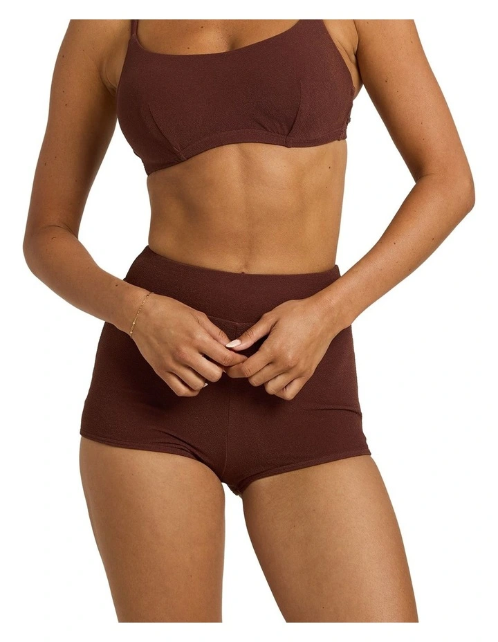 Palm Shadows Shorty Bikini Bottom in Brown image 1