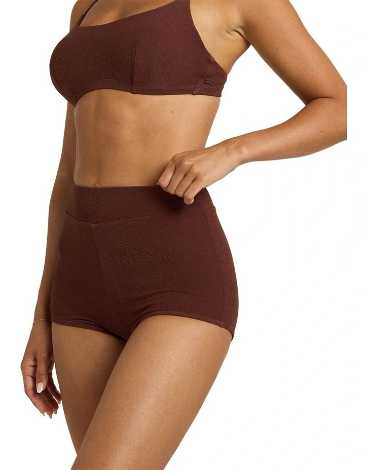 Palm Shadows Shorty Bikini Bottom in Brown image 3