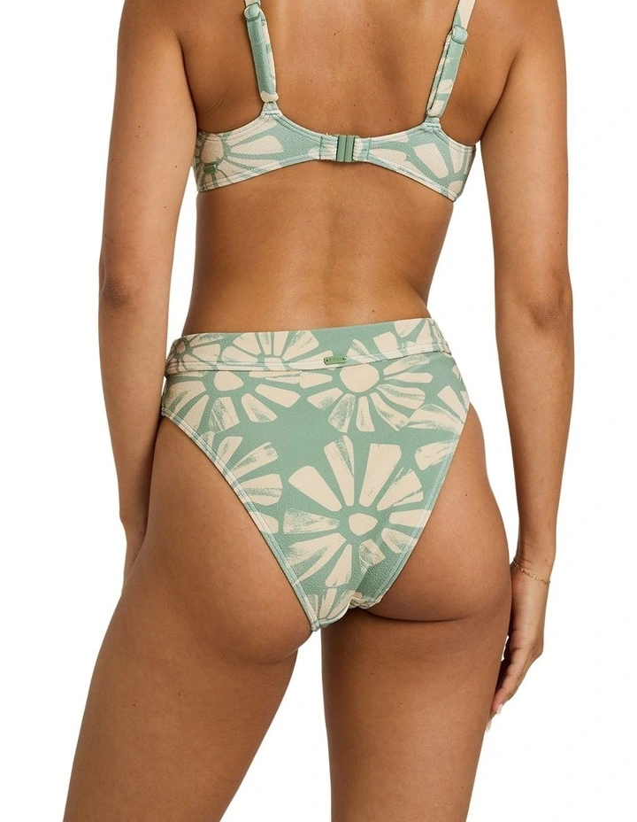 Suntribe Mod Mid Waist Bikini Bottom in Green image 2