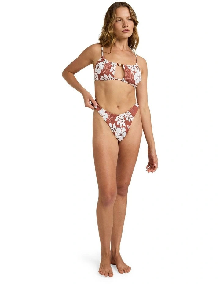 The Mo High Leg Cheeky Bikini Bottom in Brown image 5