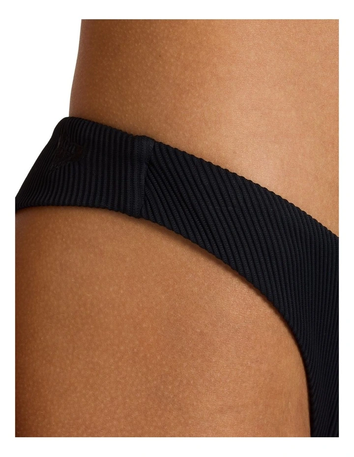 Roxy Love High Leg Cheeky Bikini Bottom in Black image 4