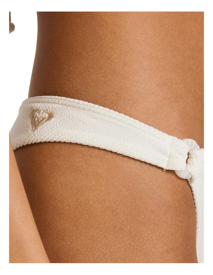 Roxy Sunshine Cheeky Bikini Bottom in White image 4