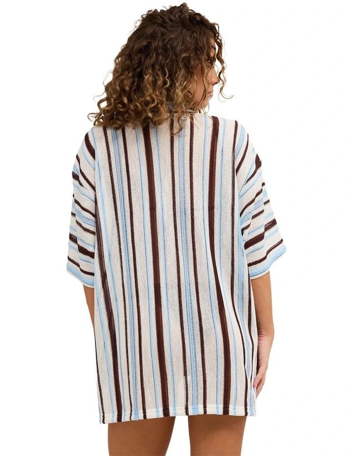 Paradiso Knitted Short Sleeve Shirt in Blue image 2