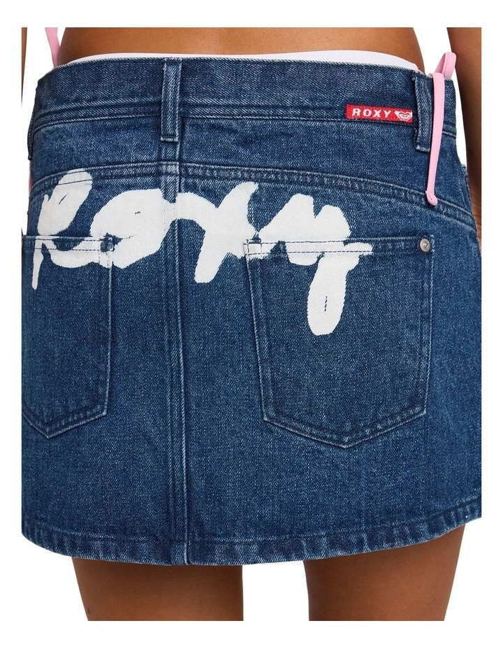 Backslider Mini Denim Skirt in Blue image 4