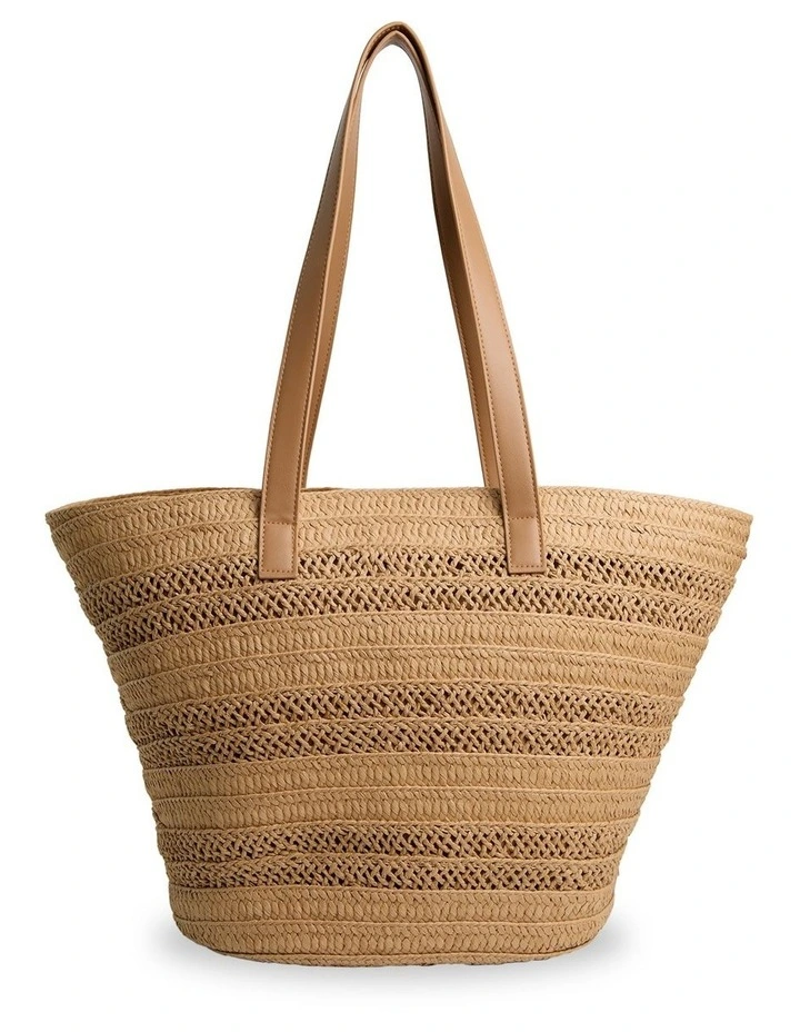 Straw Addiction Tote Bag in Natural image 2