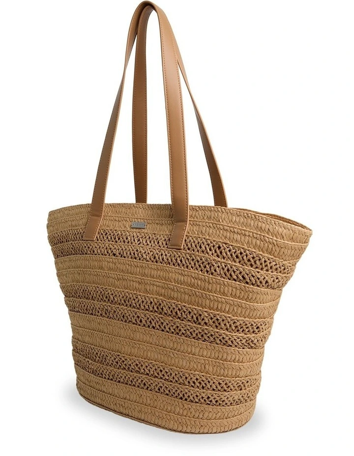 Straw Addiction Tote Bag in Natural image 3