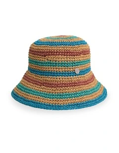 Dunes Straw Bucket Hat In Blue Moon