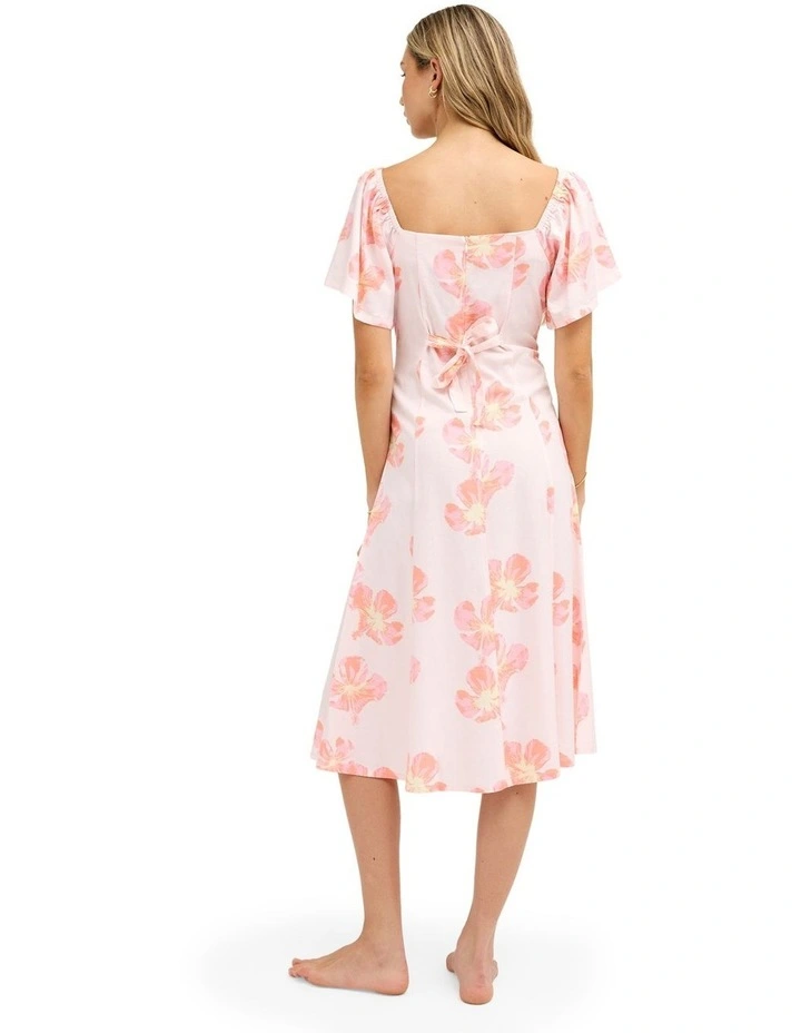 Floral Rain Midi Dress In Powder Pink image 2