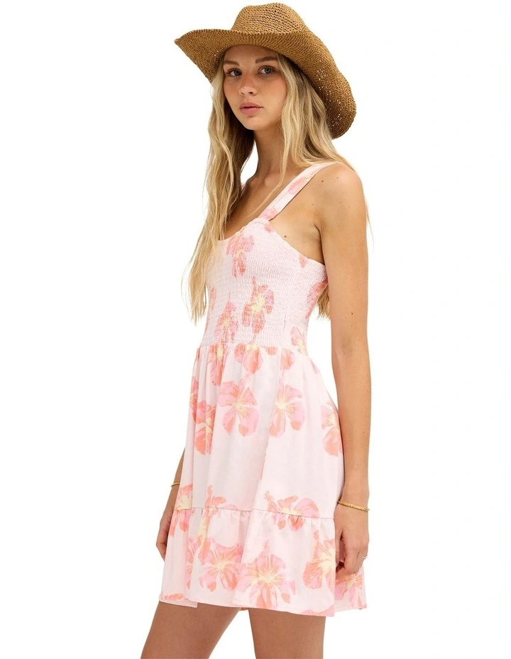 Floral Rain Mini Dress In Powder Pink image 3