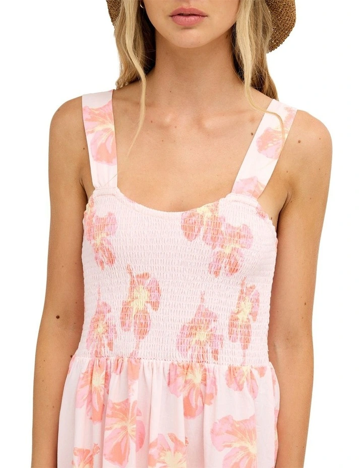 Floral Rain Mini Dress In Powder Pink image 4