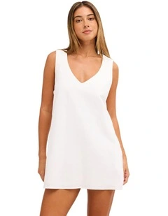 Sun Charm Mini Dress In White