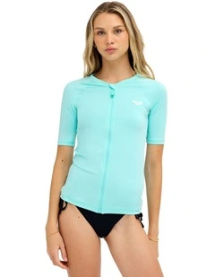 Essentials Zip Rashguard In Aruba Blue