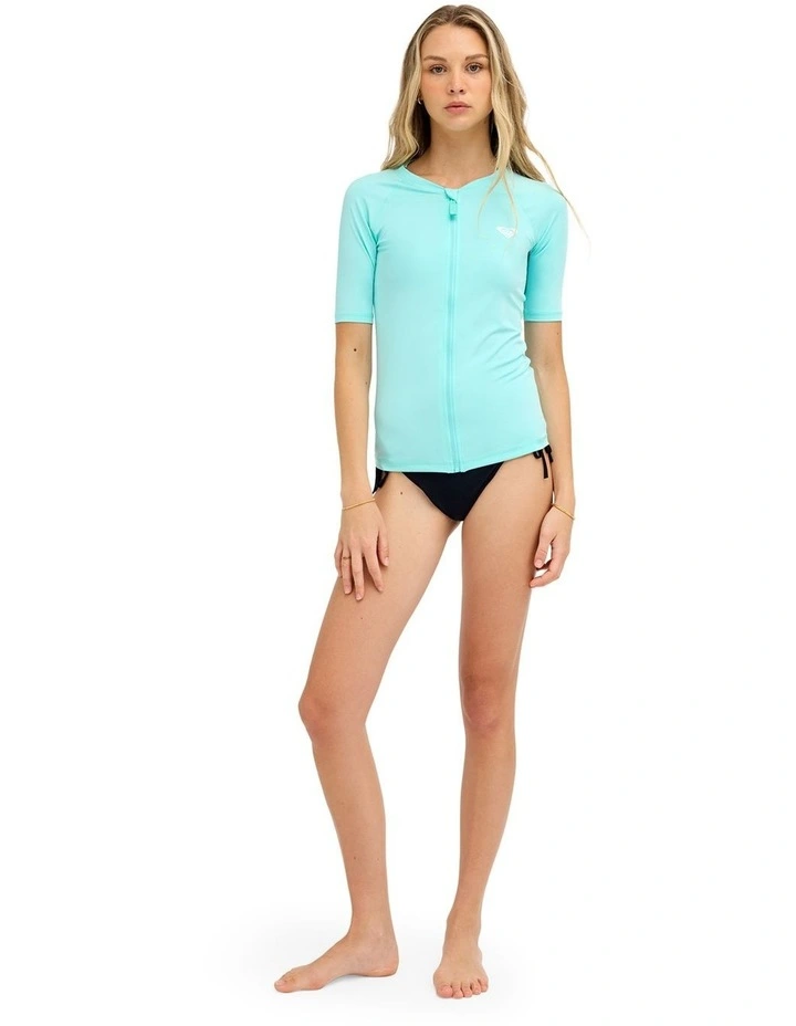 Essentials Zip Rashguard In Aruba Blue image 5