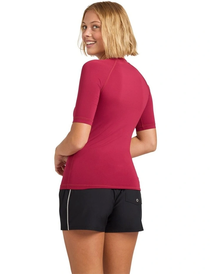Essentials Zip Rashguard In Beet Red image 2